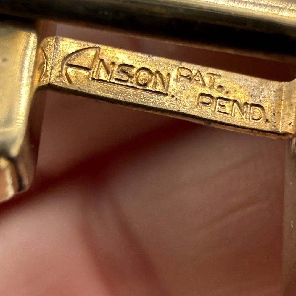 Vintage Anson Cufflinks Gold Tone Enamel Masonic Shriners Scimitar Crescent
